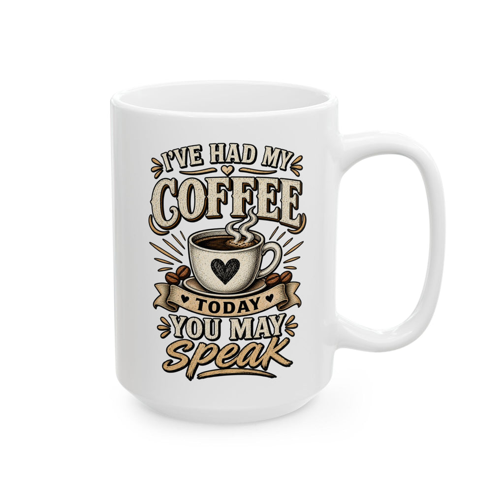 Ceramic Mug - "But First Coffee, Then Talk" Vintage Coffee Quote Mug (15oz)