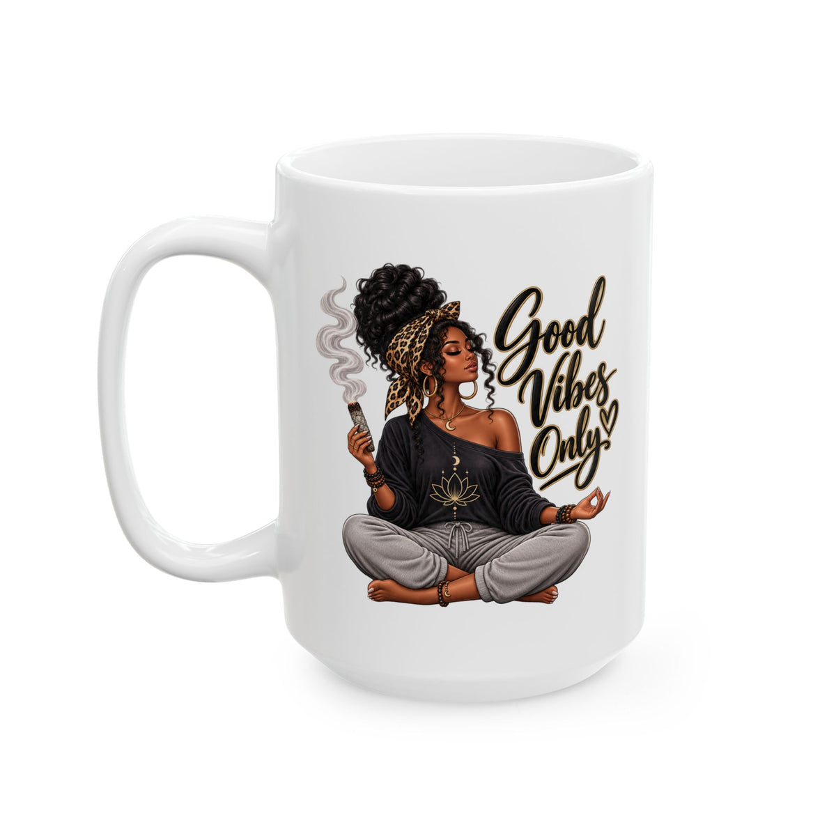 Affirmation Mug — 'Good Vibes Only' Ceramic Coffee Cup (15oz)