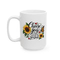Sunflower & Butterfly Ceramic Mug — Inspirational Quote Coffee Cup (15oz)