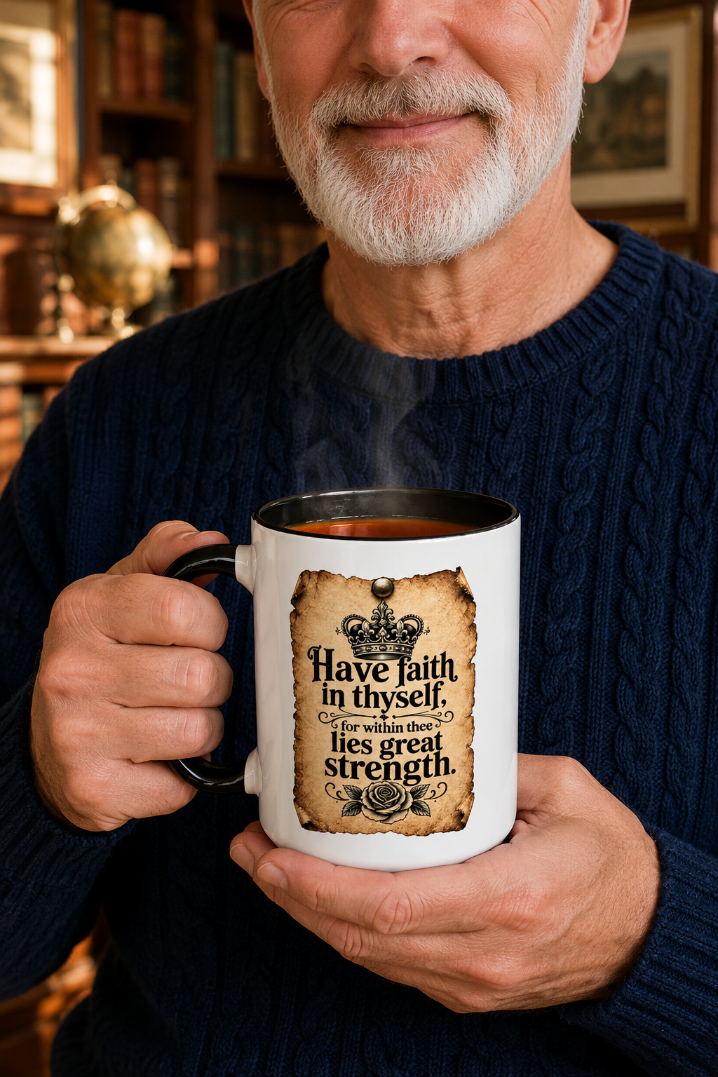 Inspirational Accent Coffee Mug — "You Are Stronger Than You Think" (15oz)