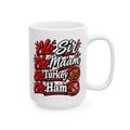 Ceramic Mug - "Don't Mess With Mama" Bold Red Graphic Coffee Cup (15oz)