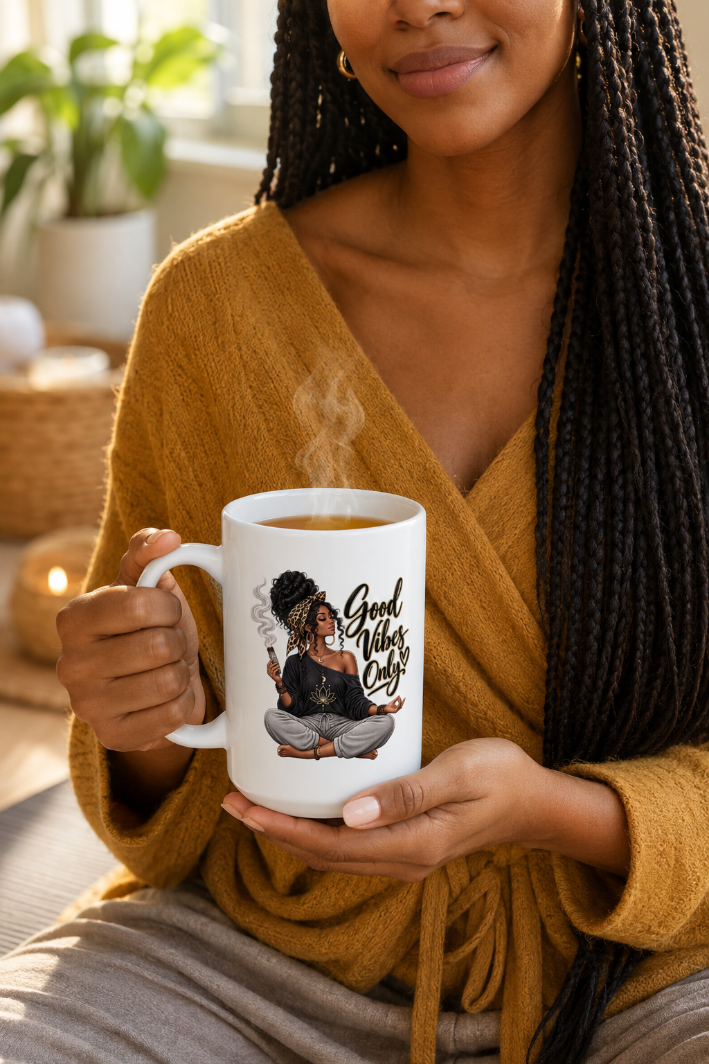 Affirmation Mug — 'Good Vibes Only' Ceramic Coffee Cup (15oz)