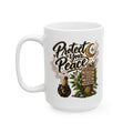 Protect Your Peace Ceramic Mug — Inspirational Self-Care Coffee Cup (15oz)