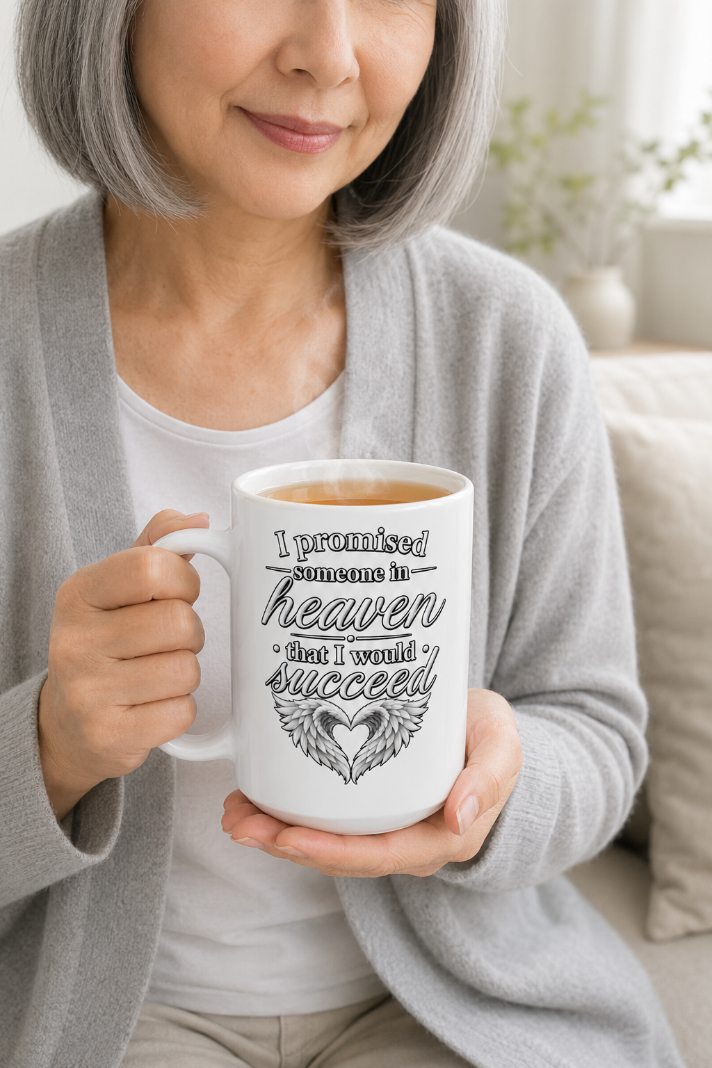 Ceramic Mug - "I Practiced For Heaven This Is Kind Of My Speed" Angel Wings Coffee Cup